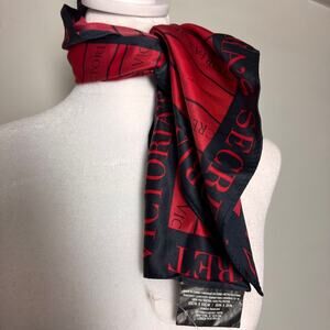 Victoria's Secret Red and Black  Logo Fashion Statement Scarf NWT